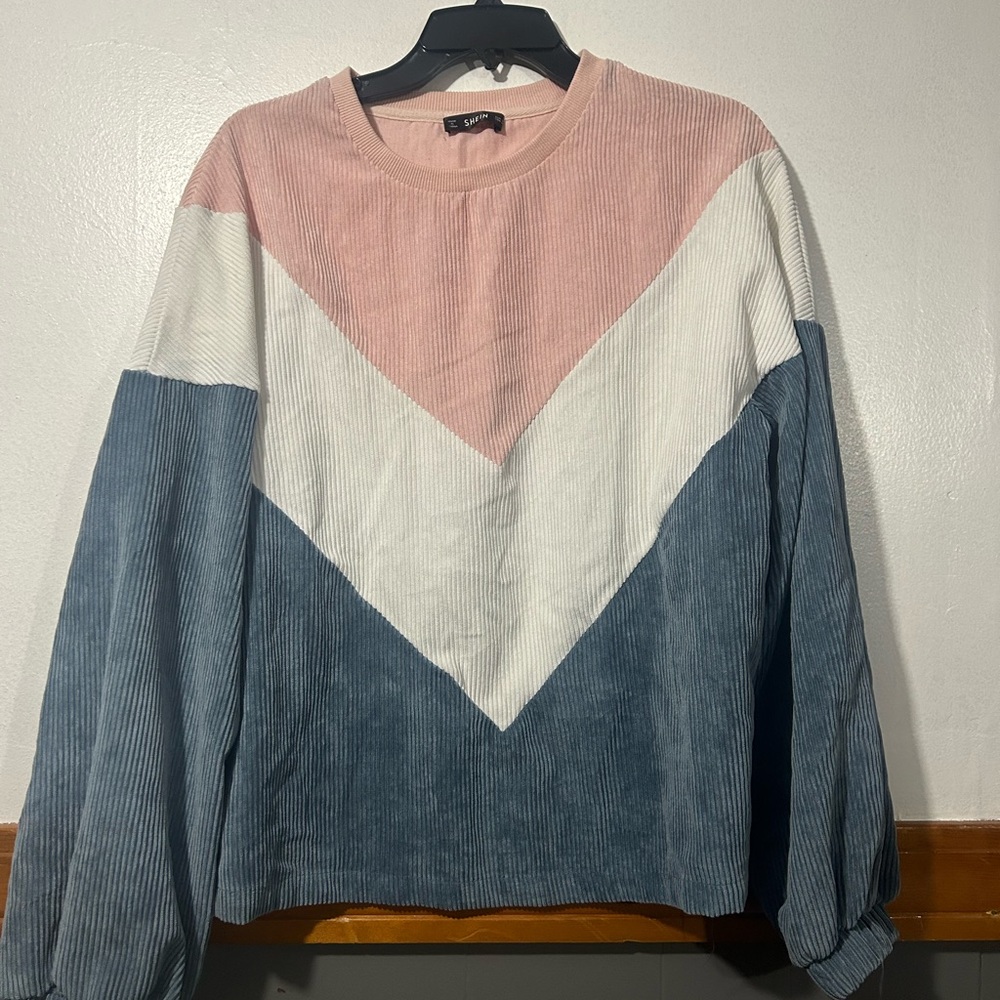 SHEIN Pink Ribbed Knit Sweater